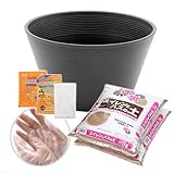 14号 プロが考えた睡蓮鉢(メダカ鉢) グレー + スイレンとハスの土 6L(3L×2) + 固形栄養素 + カルキ抜き
