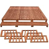 Liebe【リーベ】 ウッドデッキ 7点セット ×3　2.25坪 （0.75坪×3） ライトブラウン （DIYデッキ）
