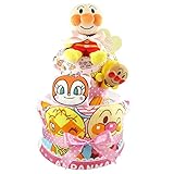 おむつケーキ アンパンマン 2段 出産祝い ベビーギフト タオル スタイ タンバリン ぬいぐるみ anpanman30_31