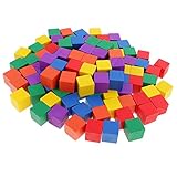 Lovoski 木製　おもちゃ　キューブ　正方形　ブロック　幼児　子供　キッズ　知的玩具　知育玩具 　全2選択 - 100個