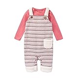 女の子 サロペット パンツ 子供 ロンパース オーバーオール 2点セット ベビー服 カバーオール （レッド 80cm）