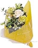 丸和貿易 造花 ポンヌフブーケ ローズ L ホワイト 4007170-03