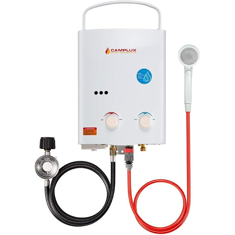 LPG Propane Butane Gas Water Heater 6L 12KW,Tankless Water Heater with  Portable Handle for Outdoor,RV,Camping and Cabin,White : Amazon.sg: DIY u0026  Tools