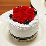 FPPオリジナル プリザーブドフラワー ケーキ ギフト 誕生日プレゼント (レッド)