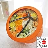 Made in japan　BIOフレグランスソープフラワー　窓付きラウンドボックス　日本デザイン　お祝い　記念日　お見舞い　ホワイトデー　母の日　父の日 (ローズオレンジ)