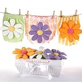 ベビーアスペン【ヒップフラワーブルマー】女の子用特大花デコカラフルブルマー3点セットギフトBOX入り,出産祝い,ギフトボックス付,babyaspen,肌着,下着,おむつカバー【並行輸入】