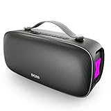 DOSS Extreme Boom Pro D300 bluetoothスピーカー ワイヤレス 80W 大音量 24時間再生IP67防塵 防水 ポータブル ブルートゥーススピーカー お風呂 USB-C充電 ダンス/キャンプ/パーティー/旅行用 ショルダーストラップ付き(ブラック）