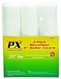 PX RC75933 9-Inch by 3/8-Inch Microfiber Roller Cover, 3-Pack [並行輸入品]