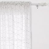 DeconovoロッドポケットCurtians Rhombus薄手のカーテンを子供用1パネル 52x63 Inch CT0953-1