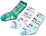 （ bambini ）9㎝～15㎝ ベビー キッズ サイズ 靴下 ３足セット 滑り止め 付 カラフル カラー … (くるま)