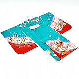 着物ひととき 七五三 3歳 女の子 着物 淡青 花 つつみ ii3235a05 中古