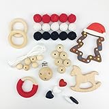 Mamimami Home 歯固め DIY シリコーン クリスマスツリー 木製 看護ネックレス ブレスレット おしゃぶり 赤ちゃんの玩具 噛がため　出産祝い ベビーギフト 男の子 女の子[BPAフリー