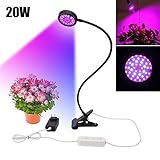 20w植物育成LEDクリップ式ライトDerlights 44pcs LEDs室内用スタンドランプ 3つの点灯スイッチ（赤/青色） 180度フレキシブルアーム 温室植物水耕システム/栽培キット