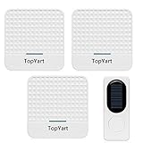 ワイヤレスチャイム 呼び出しベル インターホン-TopYart 防塵 防水 呼出音楽52メロディー 最大受信距離300m コンセント式受信機　ソーラー充電送信機　配線不要 取付簡単 コードレスチャイム