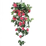 【SCGEHA】 フェイクグリーン インテリア イミテーション 人工 観葉植物 壁掛け 癒し 造花 ４カラー (2本, チェリーピンク（タイプ2）)