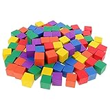 Perfk 図形　キューブ　つみき　ブロック　正方形　木製　 知育　おもちゃ　玩具　カラフル　全2選択 - 100個