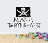 Bewareこの部屋はA Wreck ~壁デカール、13 " x 21 "
