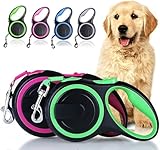 フレキシ リード 伸縮リード のびるリード 巻き取り 3m 5m 8m ペットリード 犬 リード 伸縮 ペット 犬用 犬 ペット用品 ドッグ リール お散歩リード お散歩 犬用品 巻取り 巻取 スムーズな伸縮 耐久性 頑丈 安全 リード 強いナイロンテープ 一時停止 360°タングルフリー、頑丈引き込み式犬リード、スリップ防止ハンドル付き (M,ピンク)