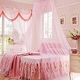 ホームCalベッドネッティングピンクラウンドトップ3レイヤMosquito NetベッドキャノピーInsect Net保護with Hangingキット