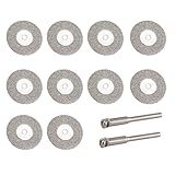 Flameer 12点セット　 ダイヤモンドカッティングディスク　回転式　研磨カッター　全13サイズ　穴付き/なし　ロータリー工具　ミニルーター　グラインダー　　 - 穴なし40mm