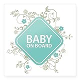 CafePress – Baby on Board – Boy Squareステッカー3 " x 3 " – Squareバンパーステッカー車デカール、3 " x3 " ( Small )または5 "