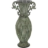 Oriental Furniture Wrought Iron Perforated Floral Vase [並行輸入品]