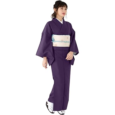 キョウエツ 着物 洗える 単衣 無地 駒絽生地 レディース (L, 7.桜色)