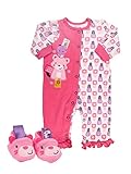 Taggies Baby Girl 's Kitty One Piece Coverall Withノベルティスリッパセットby Taggies カラー: ピンク