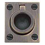Baldwin 0392050 Flush Ring Pull, Antique Brass [並行輸入品]