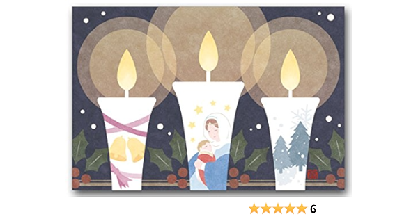 Amazon やさしいイラストポストカード 聖夜ロウソク クリスマスカード ポストカード 絵柄付はがき 文房具 オフィス用品