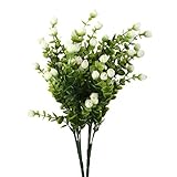 Lovoski 2個入り　　プラスチック　シルク製　造花　花束　フラワー　飾り　人工ユーカリ　ホーム　部屋　オフィス　インテリア　　装飾