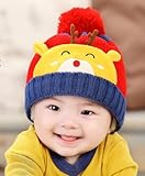 赤ちゃん　トナカイ　ニット帽　クリスマスに！ (赤)