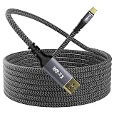 USB C - DisplayPortケーブル 25フィート 4K@60Hz Type C - DP 1.2 編組アダプターコード MacBook Pro/Air、iPad Pro、XPS、Samsung Galaxy S20/S10、Surface Bookなどに対応 ミニDPアダプター付き - 25フィート