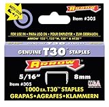 Arrow Fastener 305 Genuine 5/16-Inch Thin Wire Staples for T30 staple gun HT30 hammer tacker. 1000-P