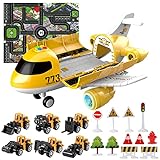 Coolplay 建設車両 車 おもちゃ 飛行機 砂場遊びセット ショベルカー ミニカー 働く車 プレイマット 道路標識付き おままごと