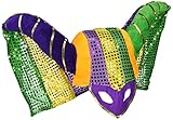 Beistle 60847 Masked Mardi Gras Hat with Sequined Drape by Beistle