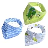 1 #恐竜コンサート3pcs-baby-girls-boys-kids-triangle-head-scarf-bandana-bibs-saliva-towel-dribble