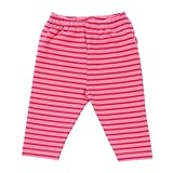 デンマークの子供服ブランド ＦＩＸＯＮＩ 綿１００％ ピンク＆レッドのボーダーレギンス ピンク 104ｃｍ