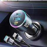 JOYROOM シガーソケット 業界最新 120W双方向充電 iPhone全機種対応 車載充電器 24V カーチャージャー