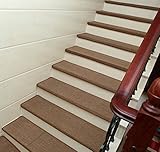 階段踏み板、skid-resistantシリカゲルBacking、ノンスリップインドア階段プロテクター、モダンステップマットハードフロア用階段( 10ピース)