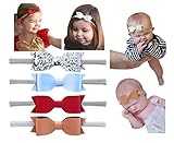 California tot Glitter Faux Leather Bow – ストレッチヘッドバンドベビー幼児の女の子、4のセット