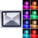 LED投光器 30W 2400lm RGB点灯モード 16色RGB リモコン付き 防水 調光調節 多用途 風景ランプ