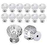引き出しノブ ドア 取っ手 つまみ　透明 ハンドル クリスタル 水晶 ハンドル ドアハンドル 引き出し部品 手すり きらきら 装飾 お洒落 12個セット ダイヤモンド形