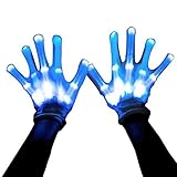 Led Skeleton Gloves 12 Color Changeable Light Up Shows Halloween Costume Novelty Christmas Gift [並行輸