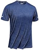 [TACVASEN] スポーツtシャツ メンズ 吸汗速乾 冷感 ランニング テニス トレーニングウェア ストレッチ ドライtシャツ ダグレス 反射テープ 丸首 半袖 夏服