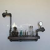 HAIZHEN ロフトレトロ水パイプ棚鉄ソリッドウッドラック50 * 20センチメートル