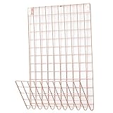 Chengxin Shop-ホームオフィス家具 金属メッシュグリッドパネル、多機能壁装飾/写真壁/壁アートディスプレイ＆オーガナイザー、クリップ写真壁掛け壁 - キャビネット、ラック＆シェルフ (色 : ローズゴールド)