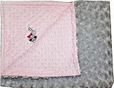 リルカブハブMinky毛布、ピンクドット/シルバーローズバッド、アライグマ