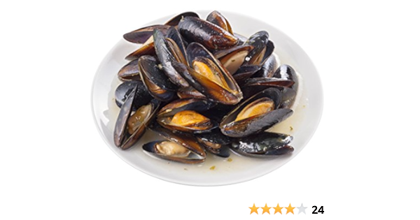 Amazon Co Jp 冷凍 殻付ボイルムール貝 ガーリックバター味 454g 食品 飲料 お酒