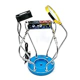 はんだnovellife Helping Handsツール、頑丈なThird Pana手ホルダー、6メタル柔軟な腕withワニクリップ拡大鏡ガラスUSB冷却ファン、ステンレススチールベース電子Hobb